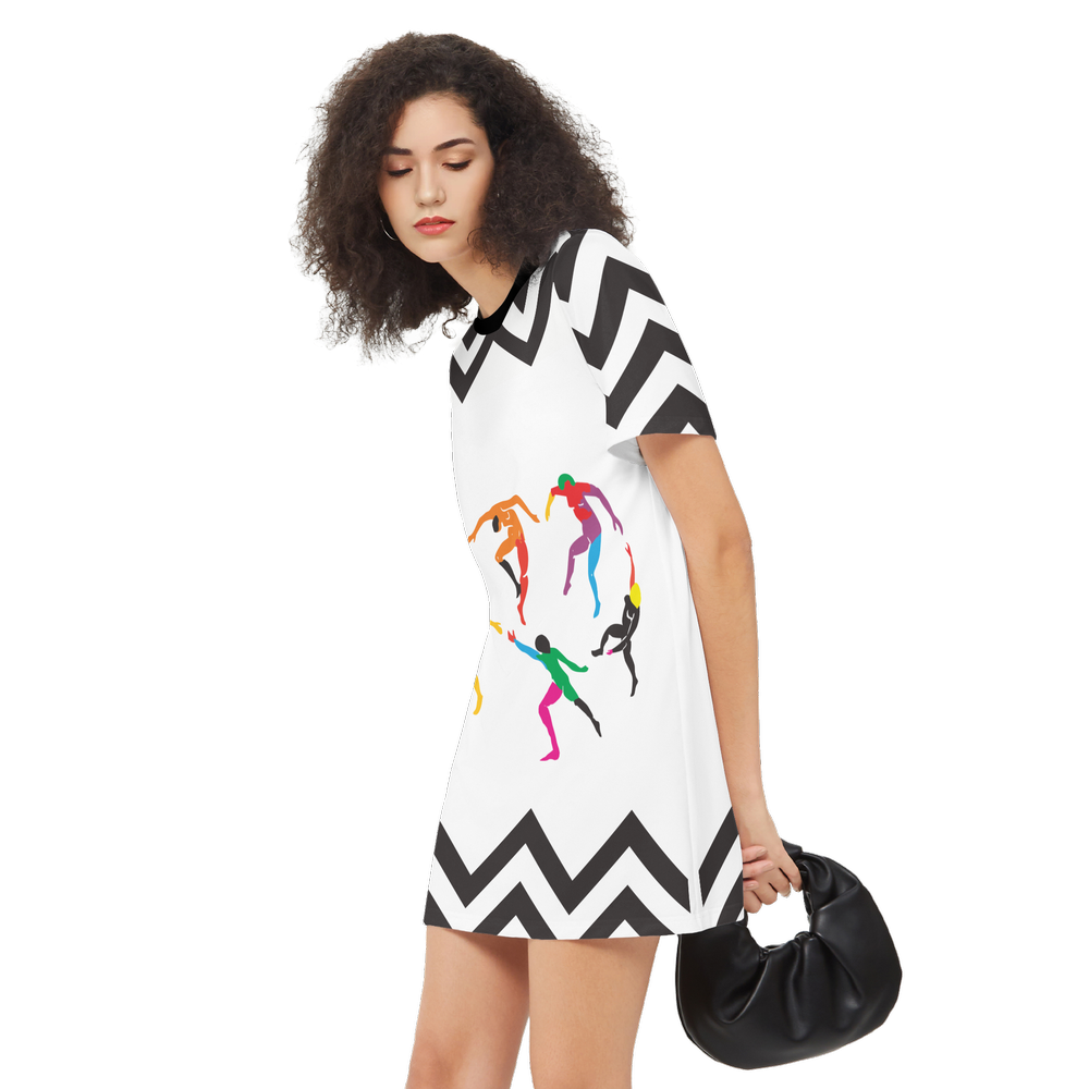 Women's Short-Sleeve T-Shirt Dress-Heavyweight 225g