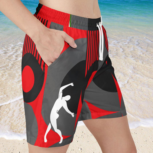SOLSTICE Bauhaus Red Swim Shorts (AOP)