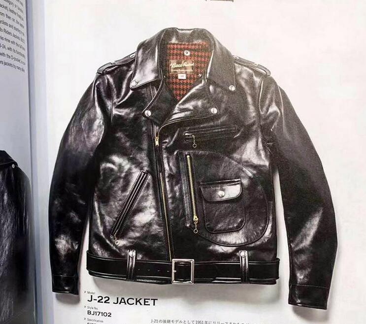 Exclusive Japanese  jacket made from antique vintage horse leather. Motorcycle Riding Clothing