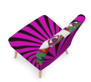 SOLSTICE Pink armless chair Pop Art face Sun Rays 10 colors available