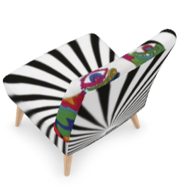 SOLSTICE armless chair Pop Art face Sun Rays 10 colors available