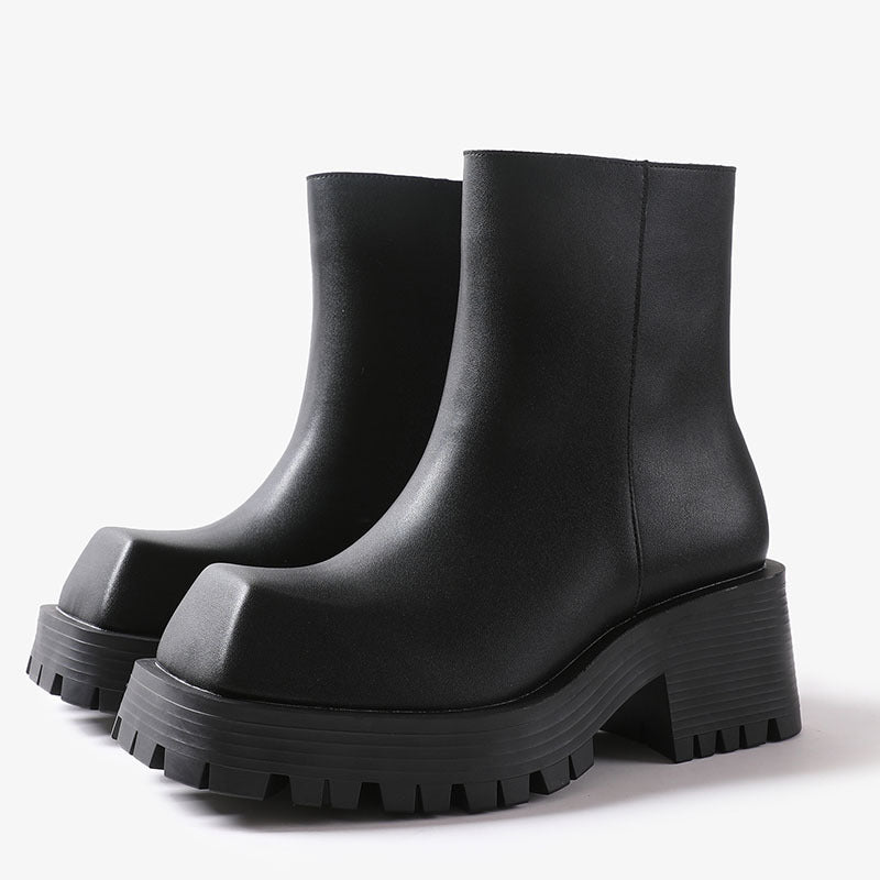 Trendy Men's And Women's Fashion Platform Square Toe Solstice Style Boots
