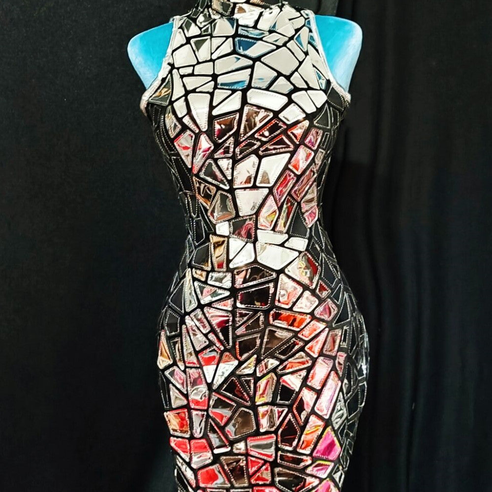 Fantastic Women's  Fashion Model Runway killing Mirrors dress