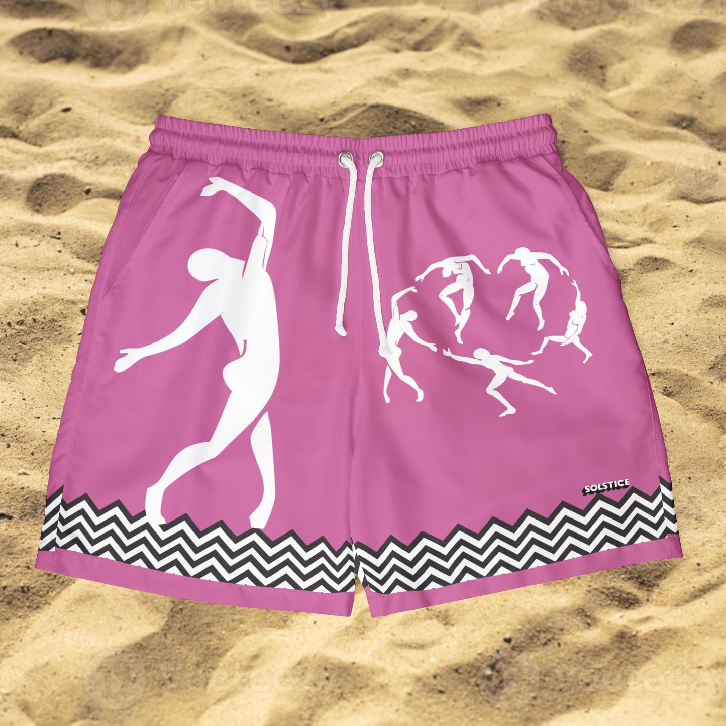 Unisex SOLSTICE DANCE Swim Pink Shorts (AOP)