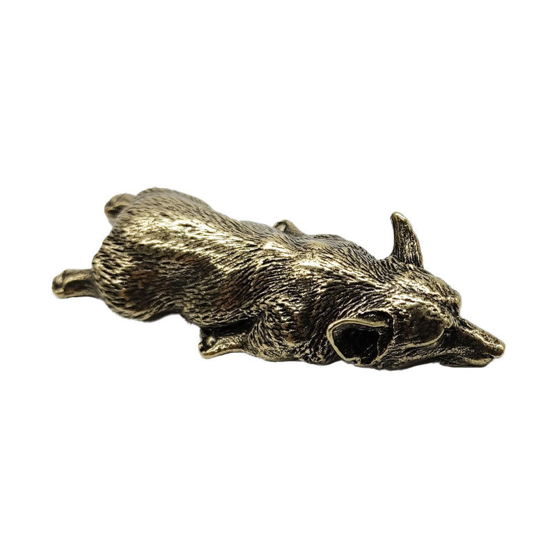 Pure Copper Wales Corgi Brass Solid Lying Fox Home Ornament Paper Weight Creative Personality Decoration