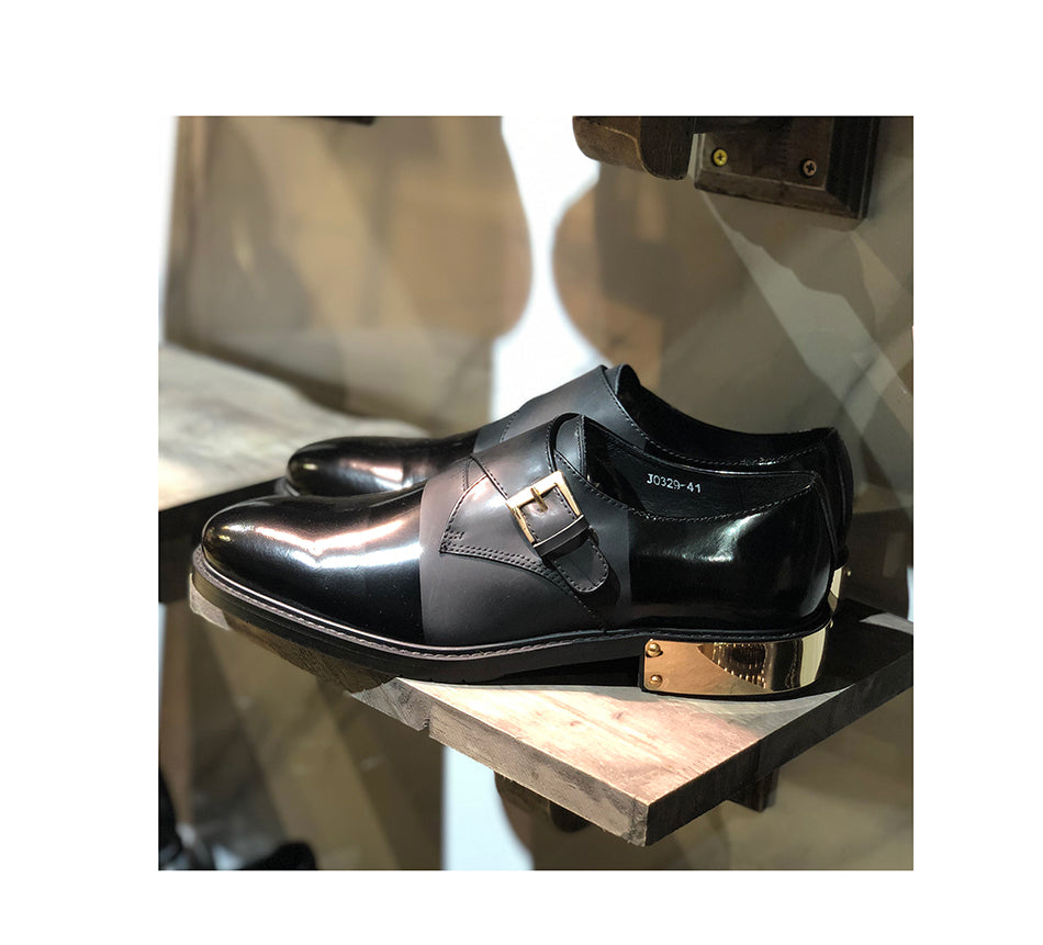 Luxe Classic Gentleman Metal Heel Leather Shoes