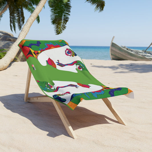 SOLSTICE POP ART green Beach Towel