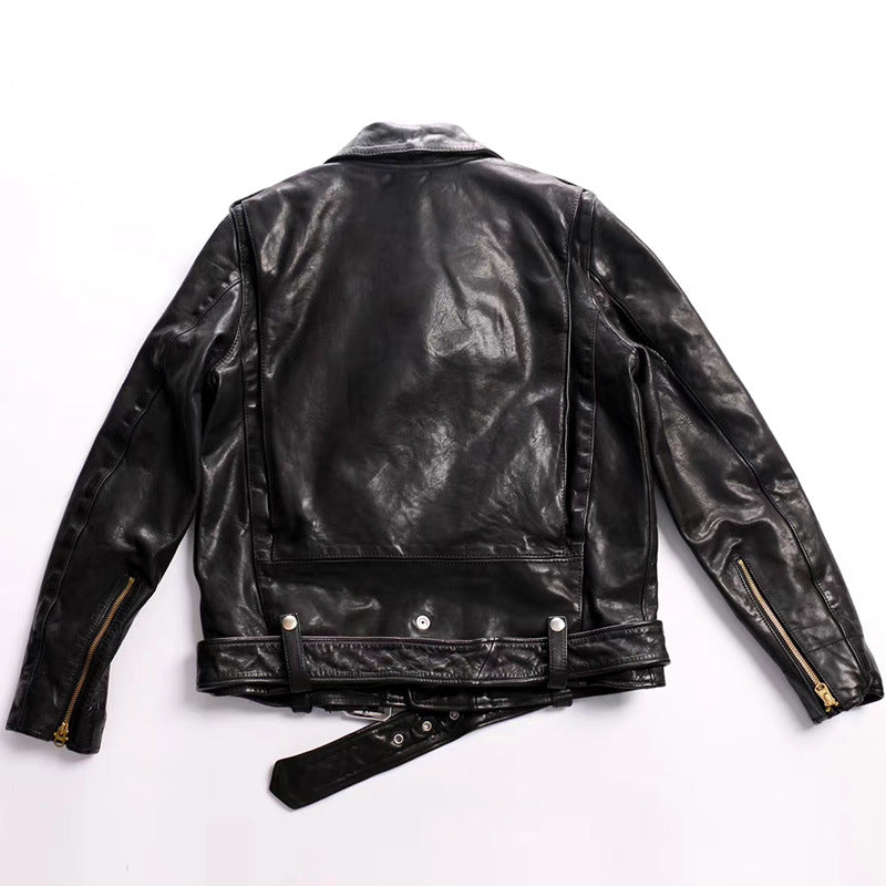 Exclusive Japanese  jacket made from antique vintage horse leather. Motorcycle Riding Clothing