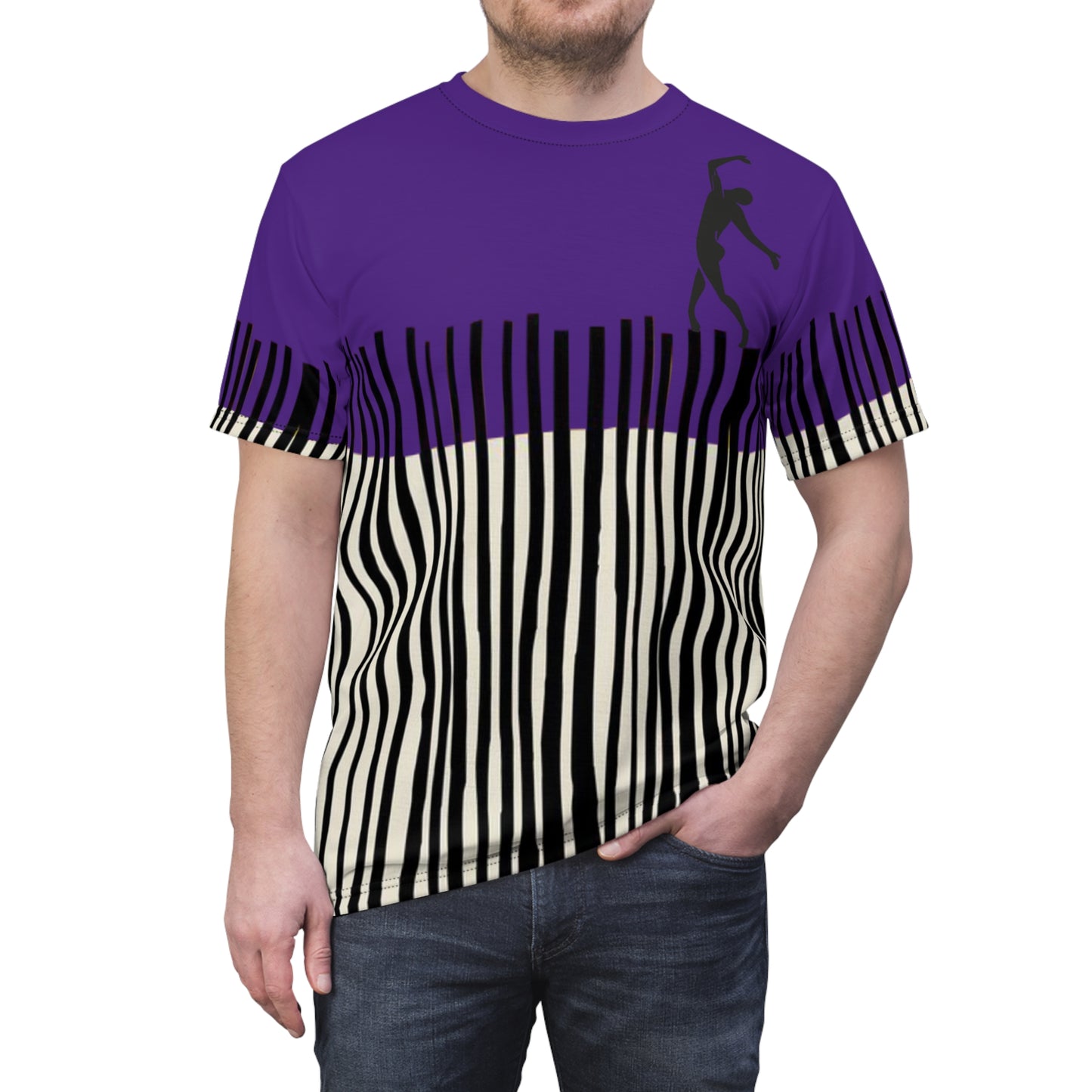SOLSTICE Bamboo purple Unisex Cut & Sew  Tee (AOP)