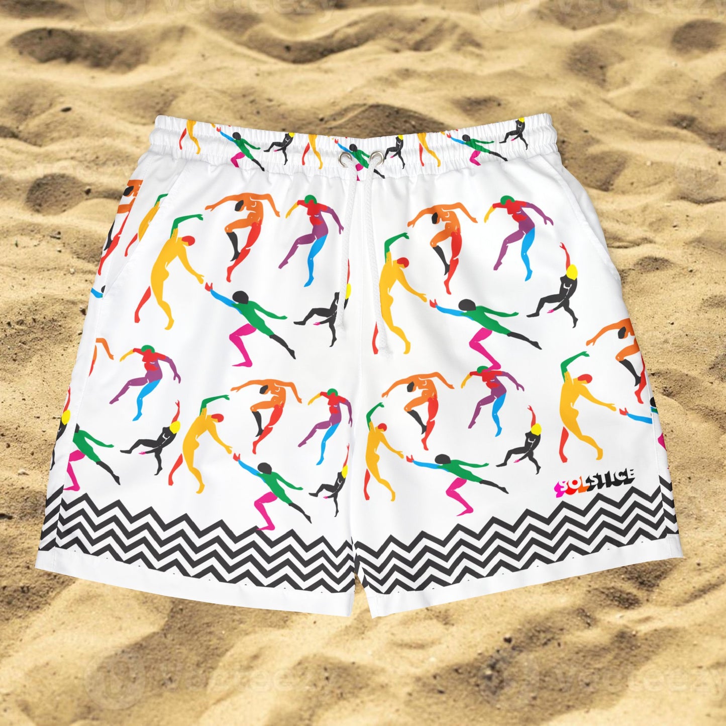 SOLSTICE DANCE  Swim White Shorts (AOP)