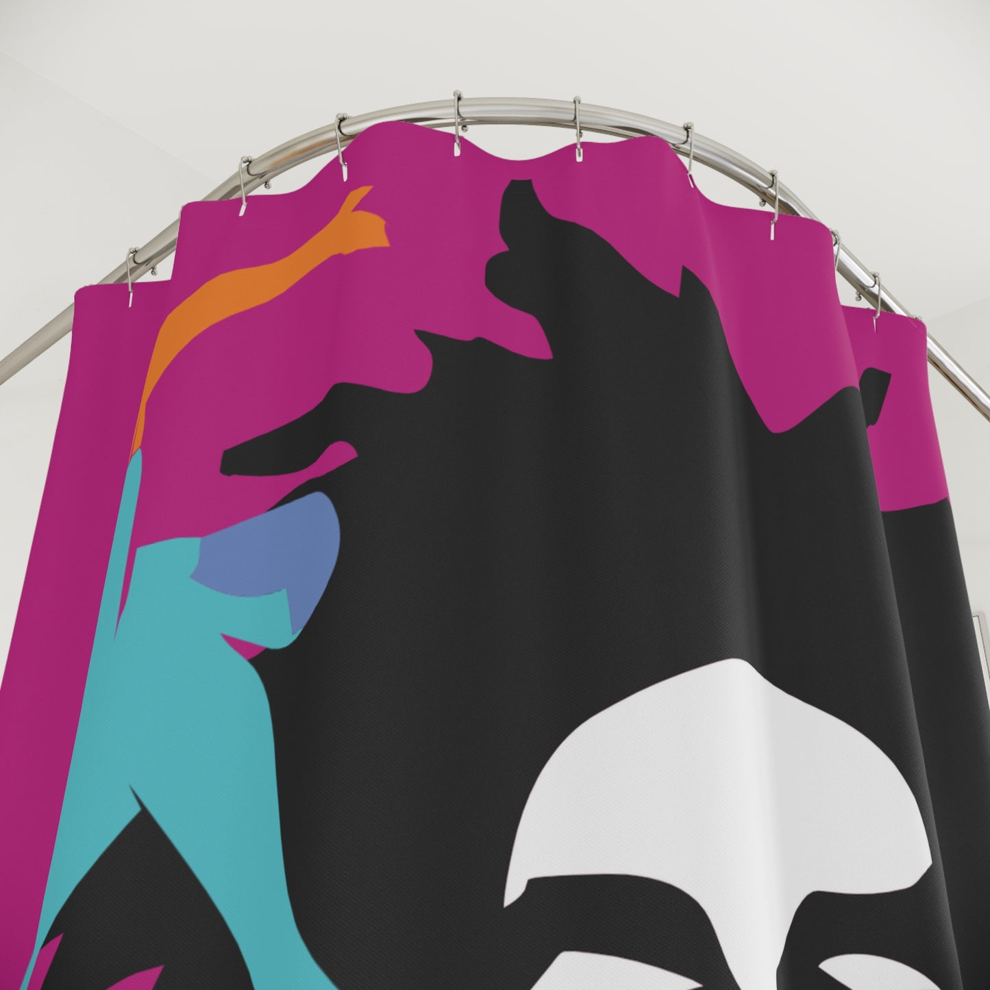 SOLSTICE Dark Pink Hendrix Shower Curtain 7