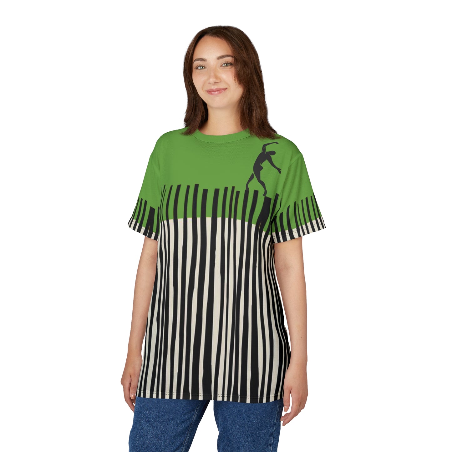 SOLSTICE Bamboo green Unisex Cut & Sew  Tee (AOP)