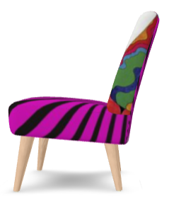 SOLSTICE Pink armless chair Pop Art face Sun Rays 10 colors available