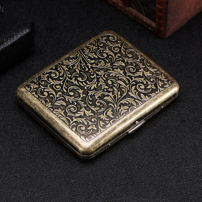 Metal Pure Copper Cigarette Case Flip Gift Box Engraving