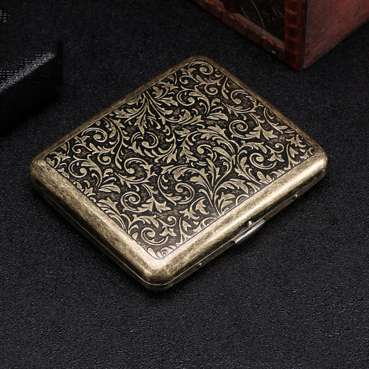 Metal Pure Copper Cigarette Case Flip Gift Box Engraving