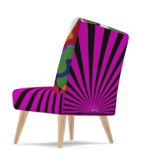 SOLSTICE Pink armless chair Pop Art face Sun Rays 10 colors available
