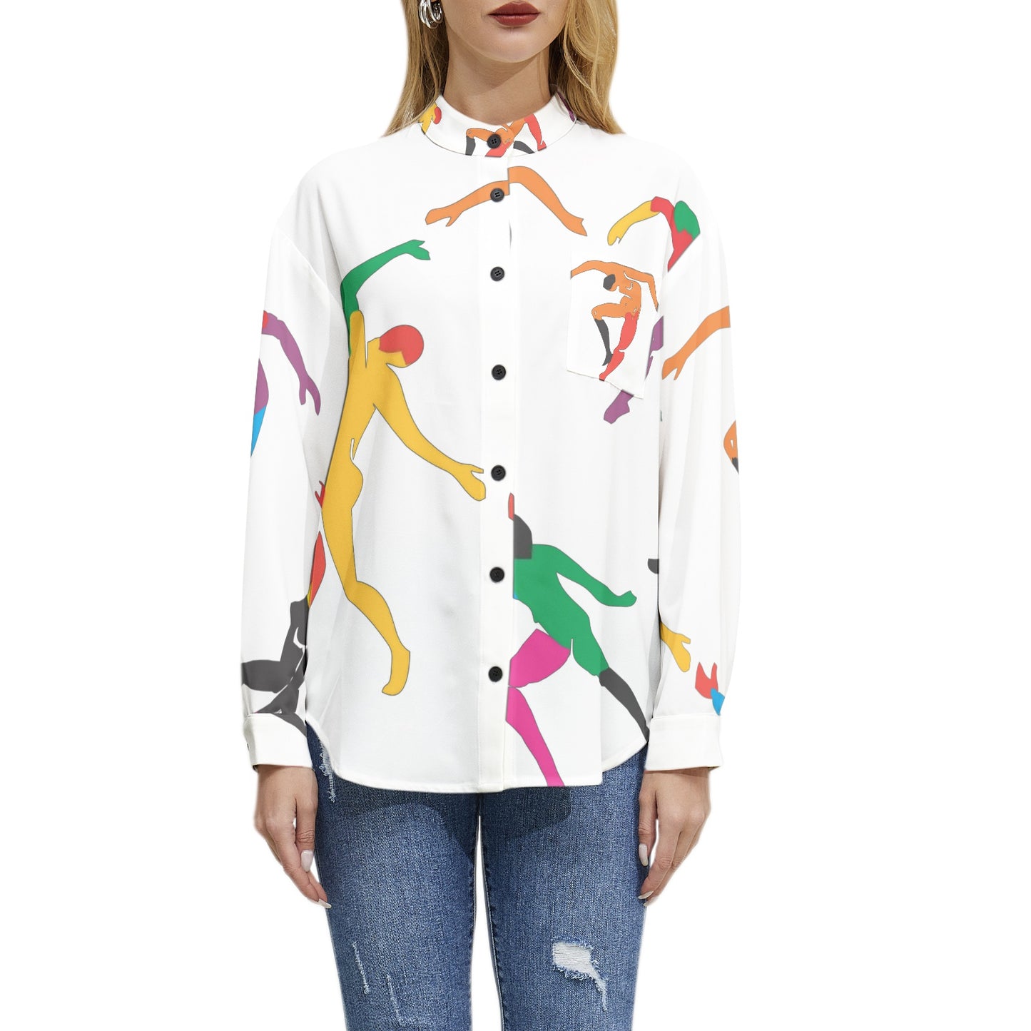 SOLSTICE Matisse dancers Long Sleeve Button Up Casual Shirt Top