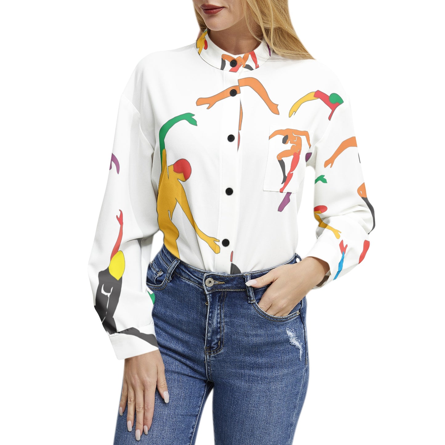 SOLSTICE Matisse dancers Long Sleeve Button Up Casual Shirt Top