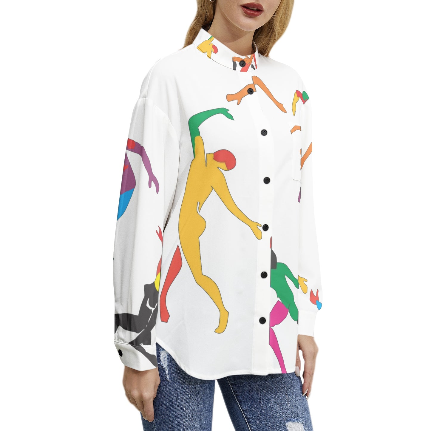 SOLSTICE Matisse dancers Long Sleeve Button Up Casual Shirt Top
