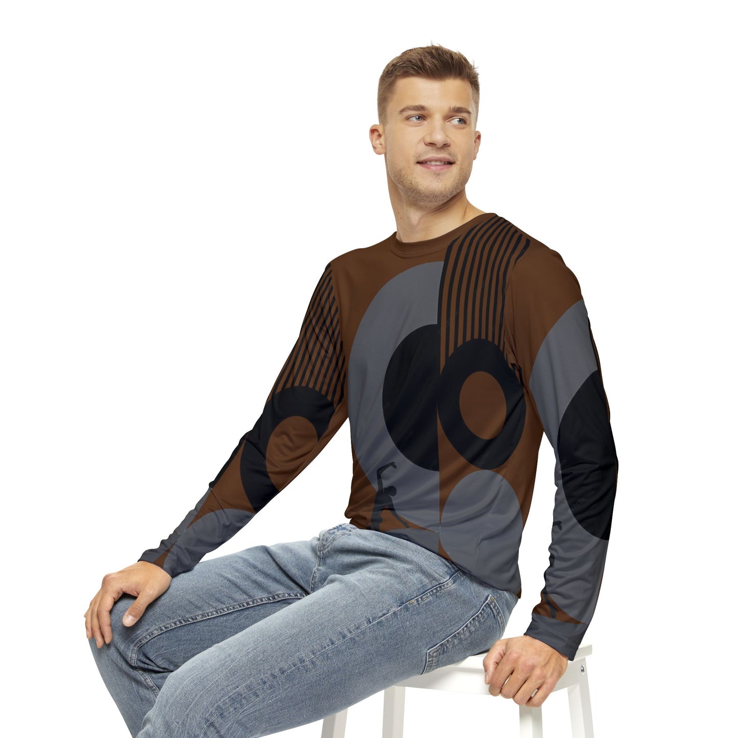 Copy of Men's SOLSTICE BAUHAUS Long Sleeve Shirt white (AOP)