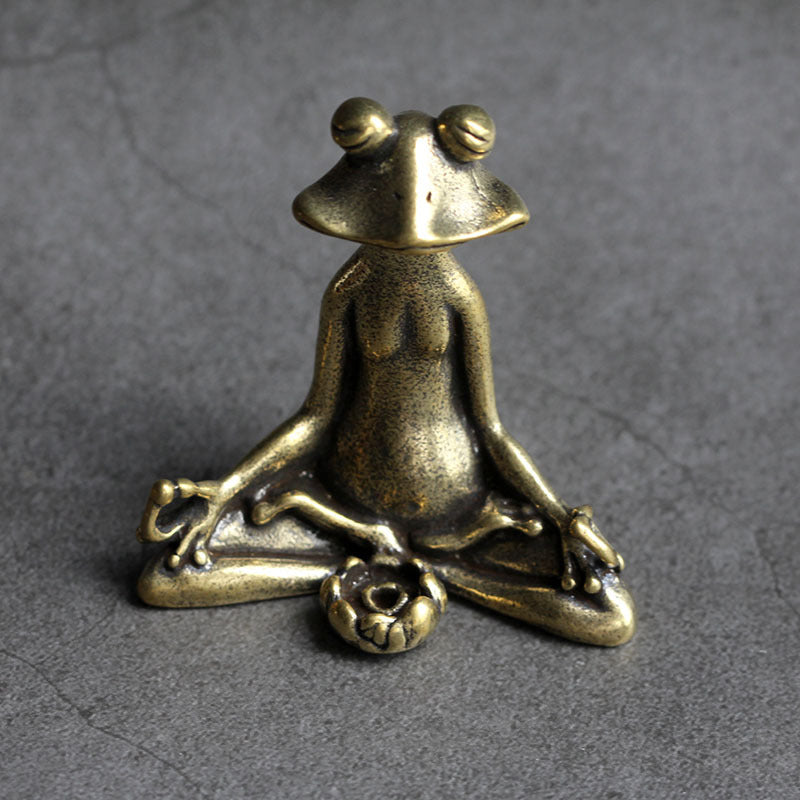 Ancient frog incense insert copper tea pet jewelry craft gift