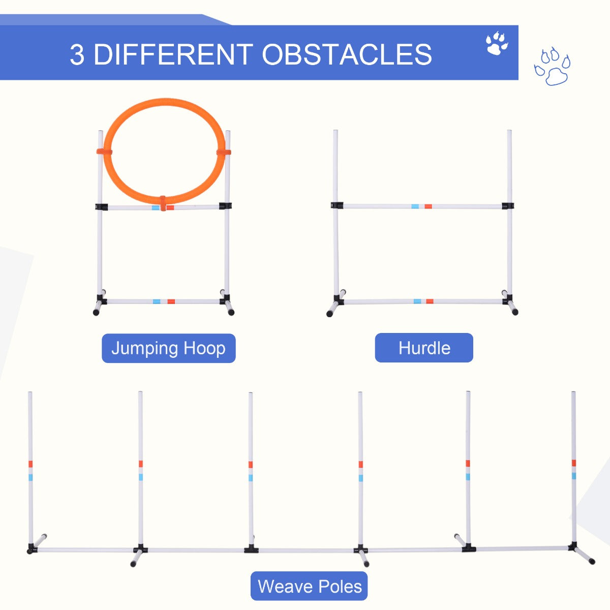 Portable Pet Agility Pet Training Set Dog Obstacle Exercise Adjustable Jump Ring High Jumper w/ Carry Bag ONLY TO USA