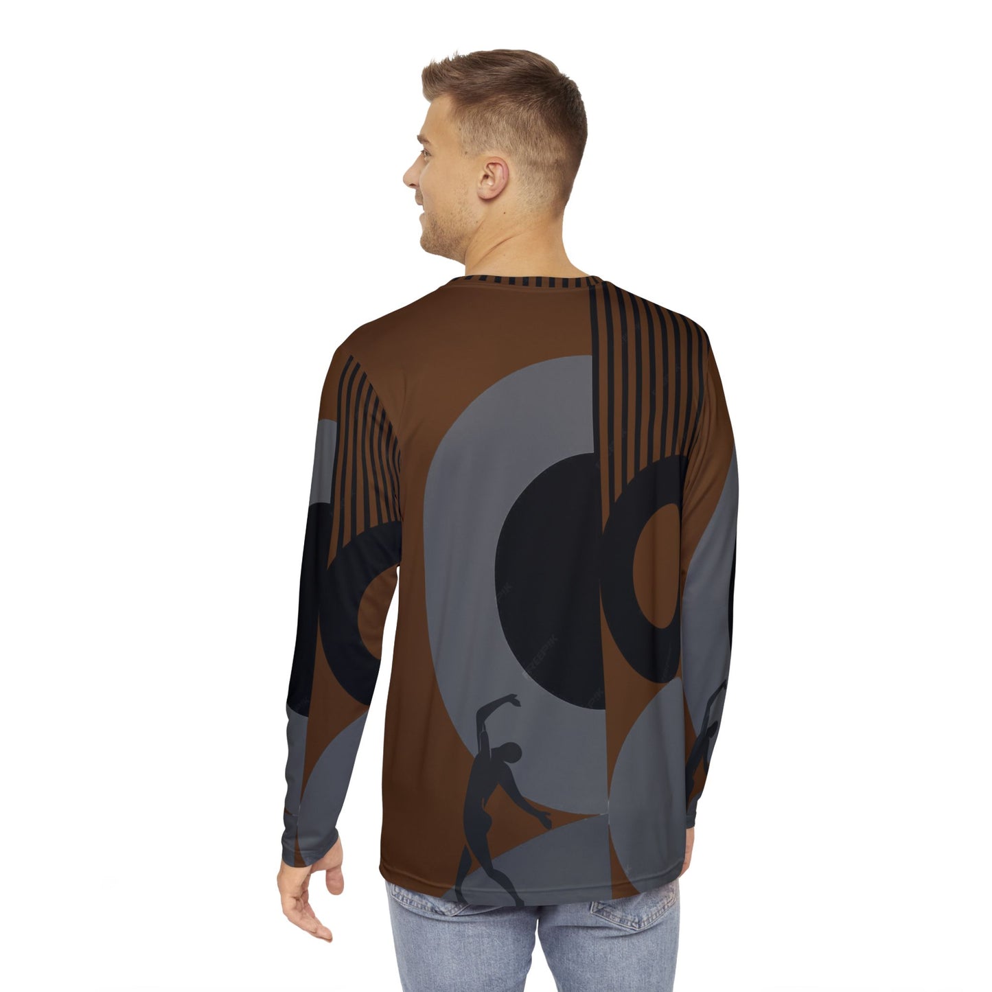 Copy of Men's SOLSTICE BAUHAUS Long Sleeve Shirt white (AOP)