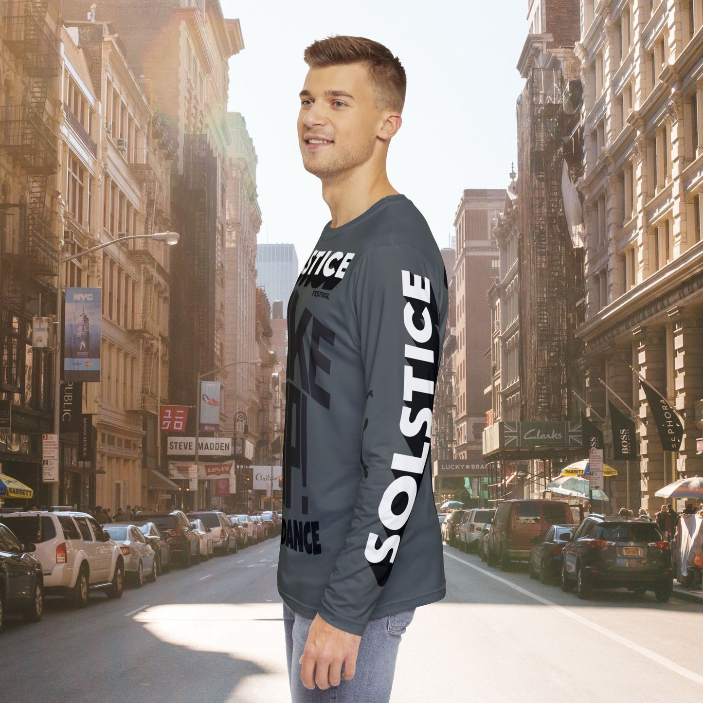 SOLSTICE Wake Up gray Long Sleeve Shirt (AOP)