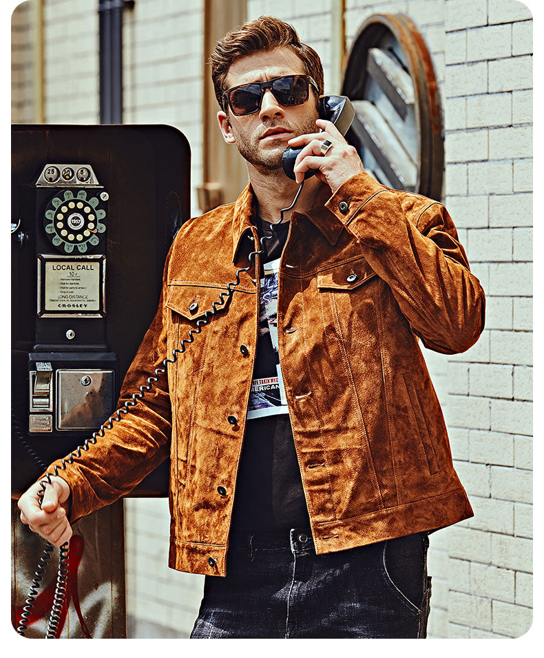 Infashion Leather Biker Jacket For Men