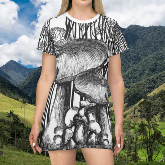 SOLSTICE MUSHROOMS T-Shirt Dress (AOP)