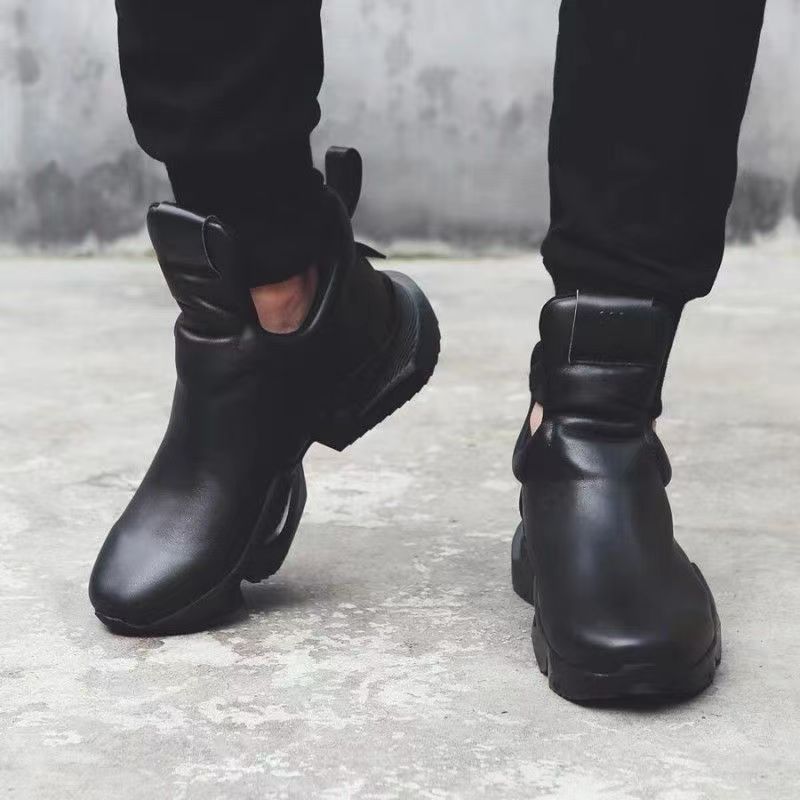 Winter Slip-on Trendy Men's Practical All-match Casual Cowhide Platform Solstice Style Shoes