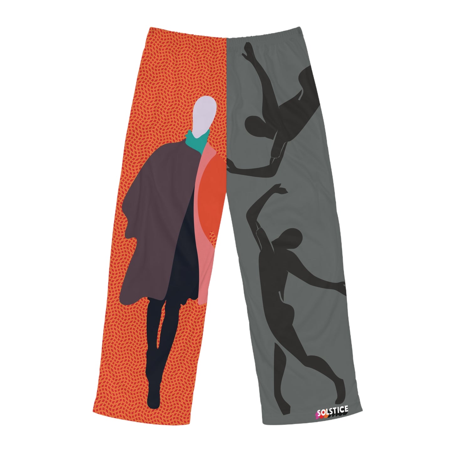 SOLSTICE Fashionist gray Orange Men's Pajama Pants (AOP)