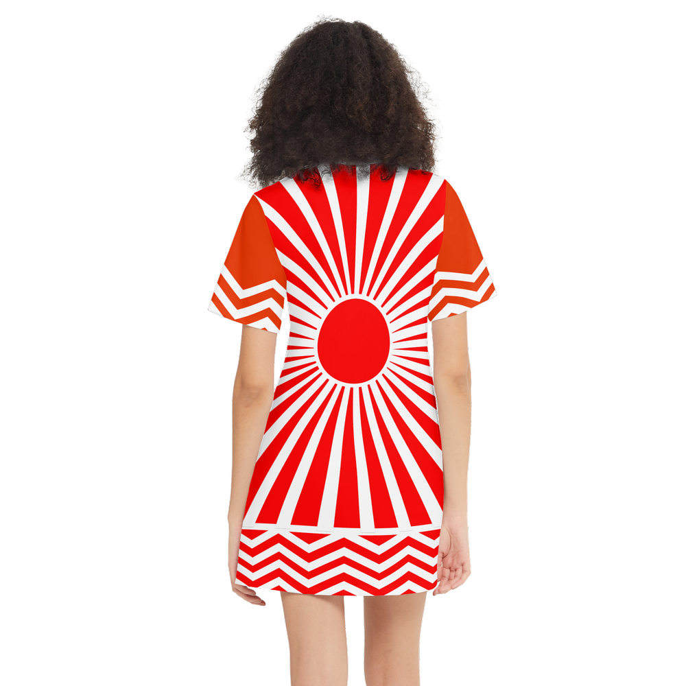 Solstice ethnic Women's Short-Sleeve T-Shirt Dress-Heavyweight 225g R