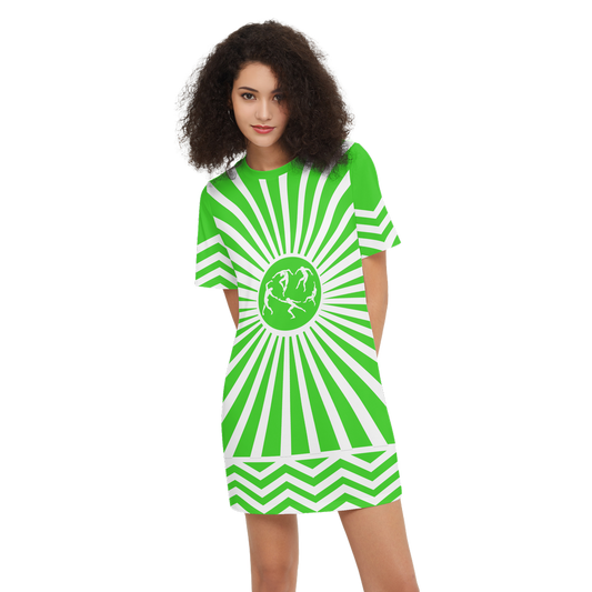 Solstice ethnic Women's Short-Sleeve T-Shirt Dress-Heavyweight 225g G