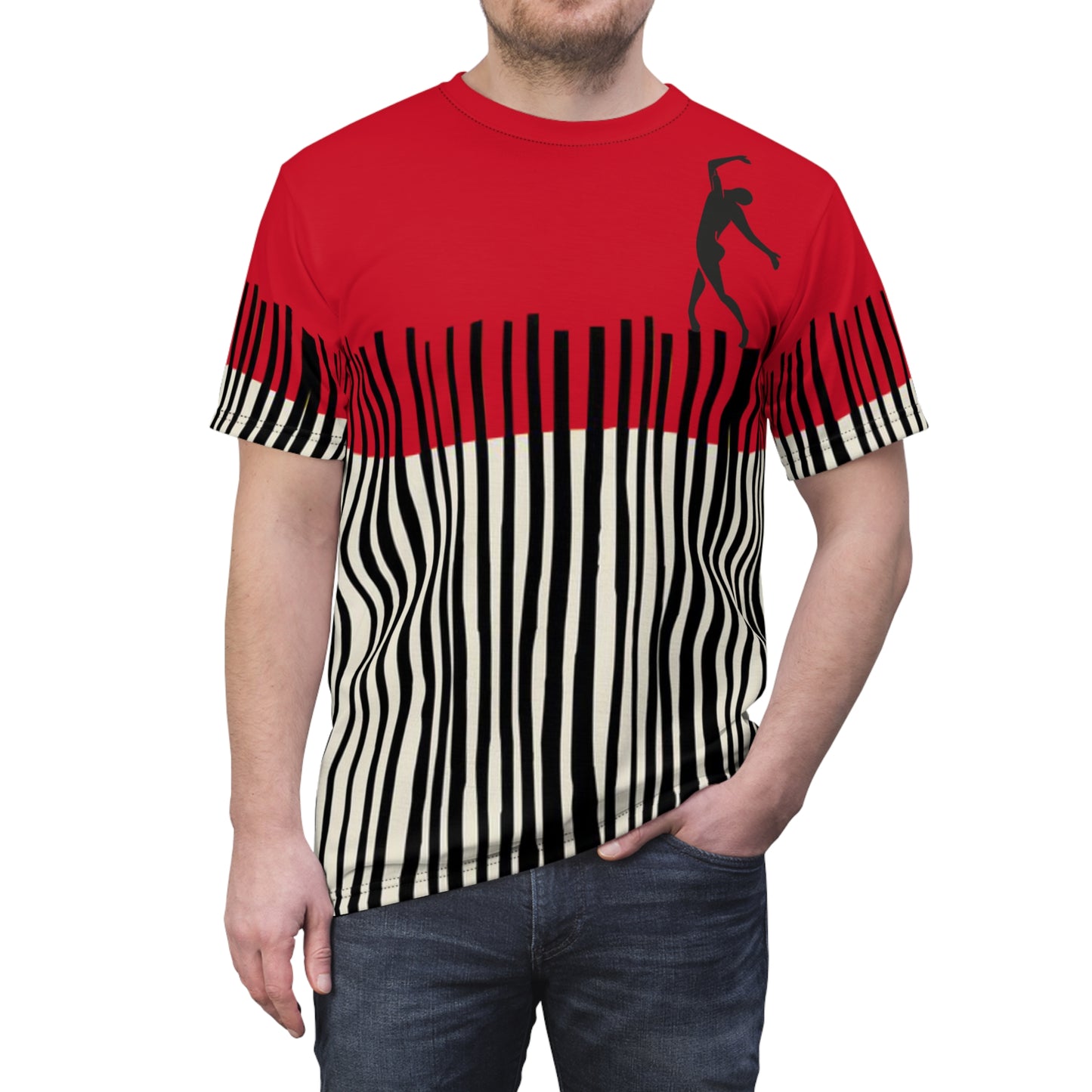 SOLSTICE Bamboo dark red Unisex Cut & Sew  Tee (AOP)