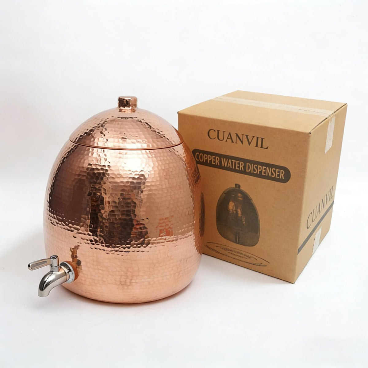 2.5 Gallon Hand-Hammered 100% Pure Copper Water Dispenser