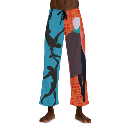 SOLSTICE Fashionist turquoise orange Men's Pajama Pants (AOP)