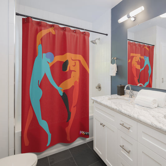SOLSTICE Shower Curtains dark red