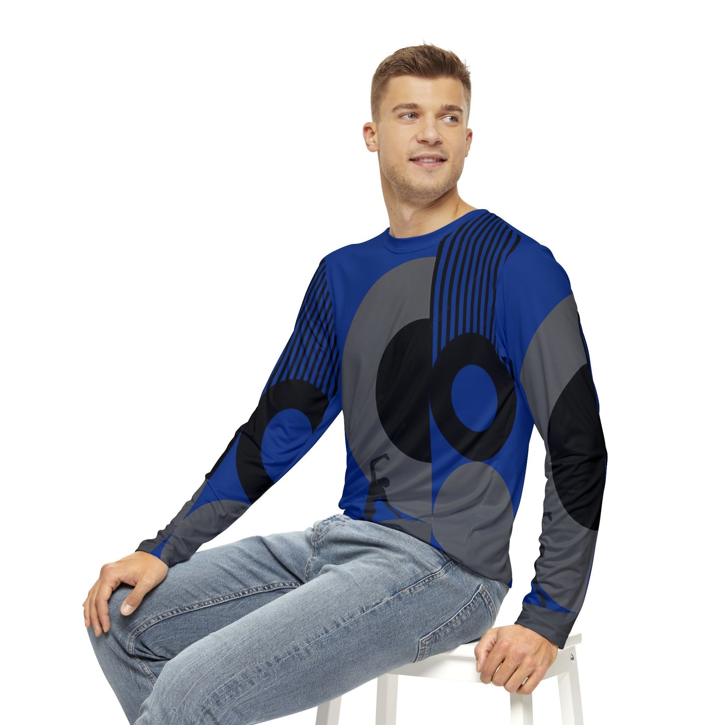 SOLSTICE BAUHAUS Long Sleeve Shirt dark blue(AOP)