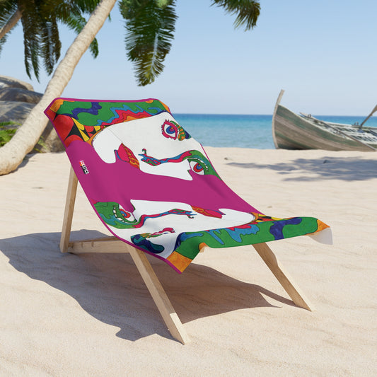 SOLSTICE POP ART dark pink Beach Towel