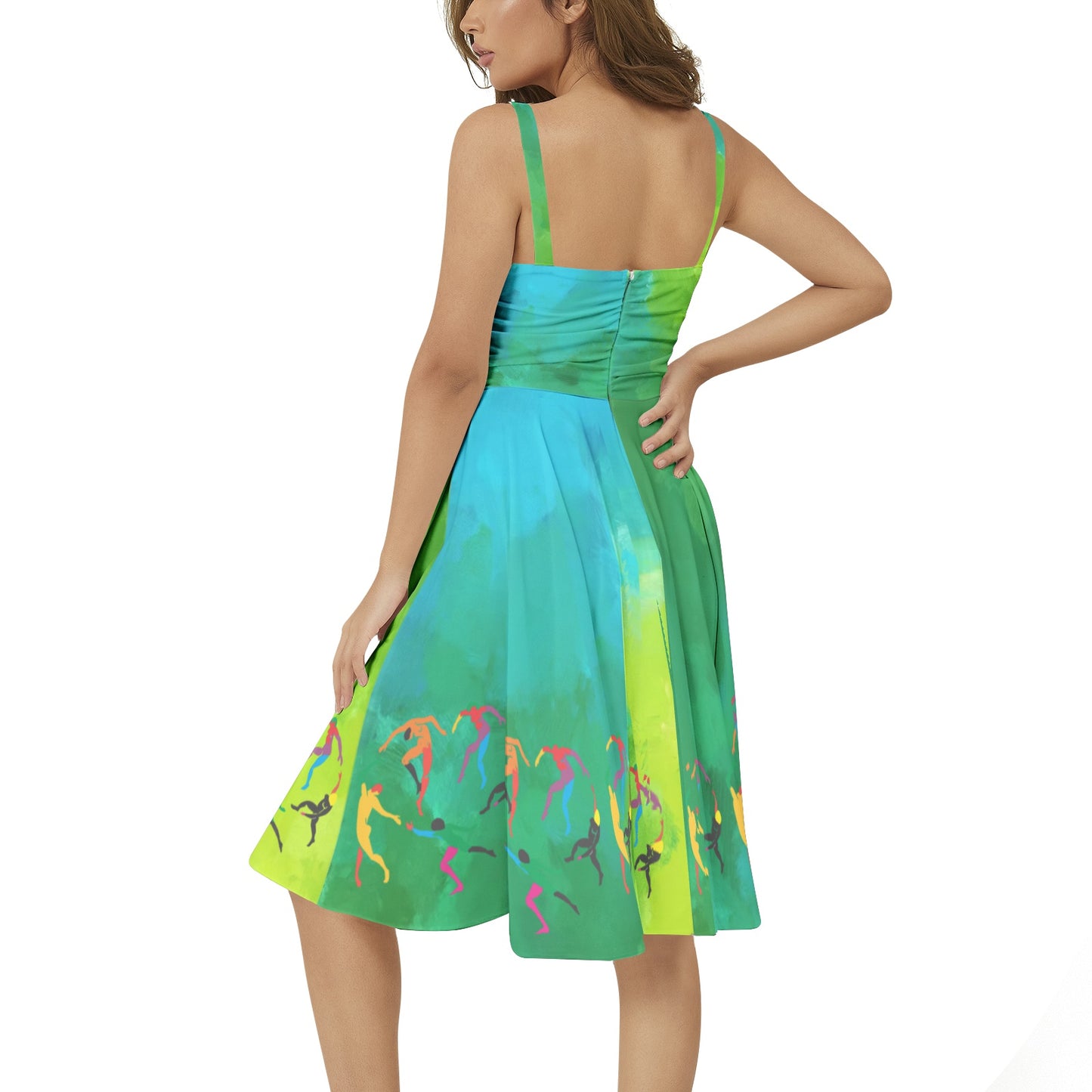 Solstice Matisse Dance Sleeveless Square Neck Flare Hem Midi Dress