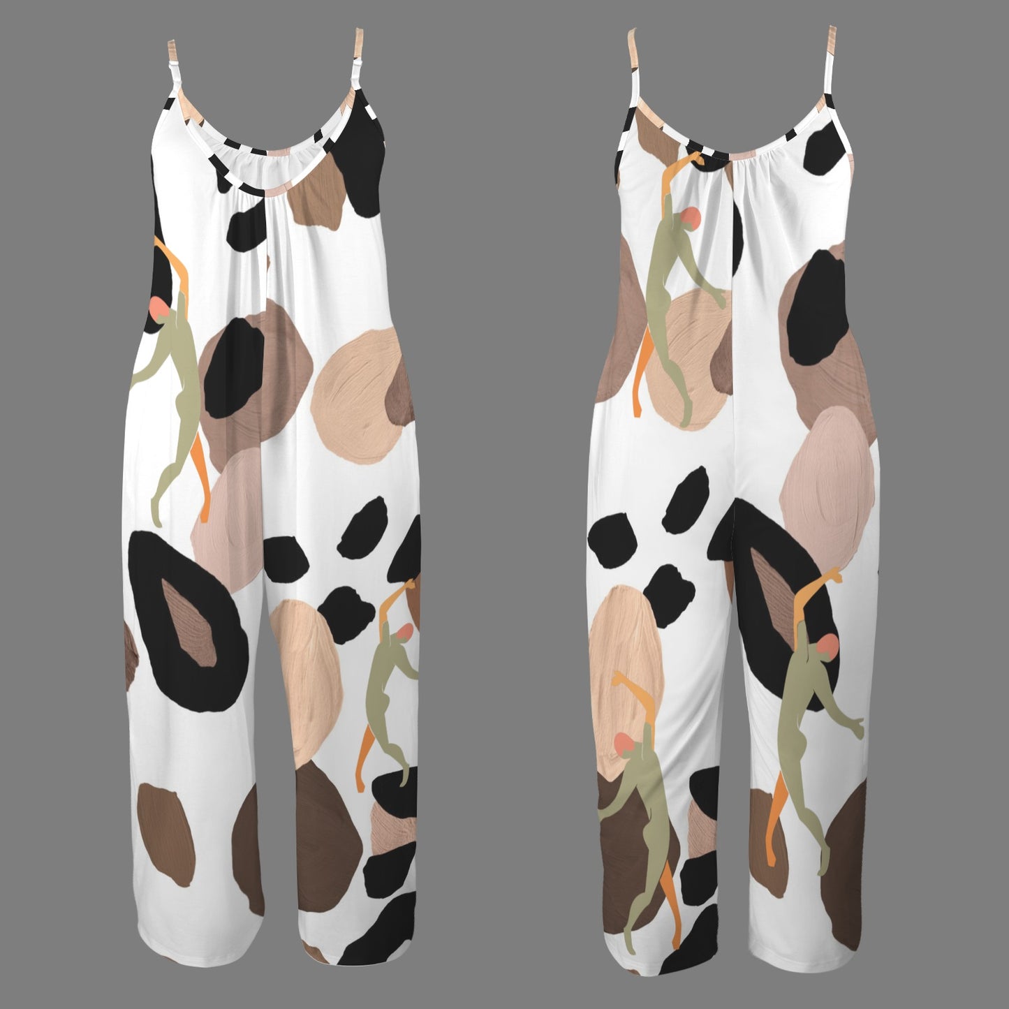 Mono de mujer personalizado, individualizado, con camisola plisada, bolsillo y pernera ancha