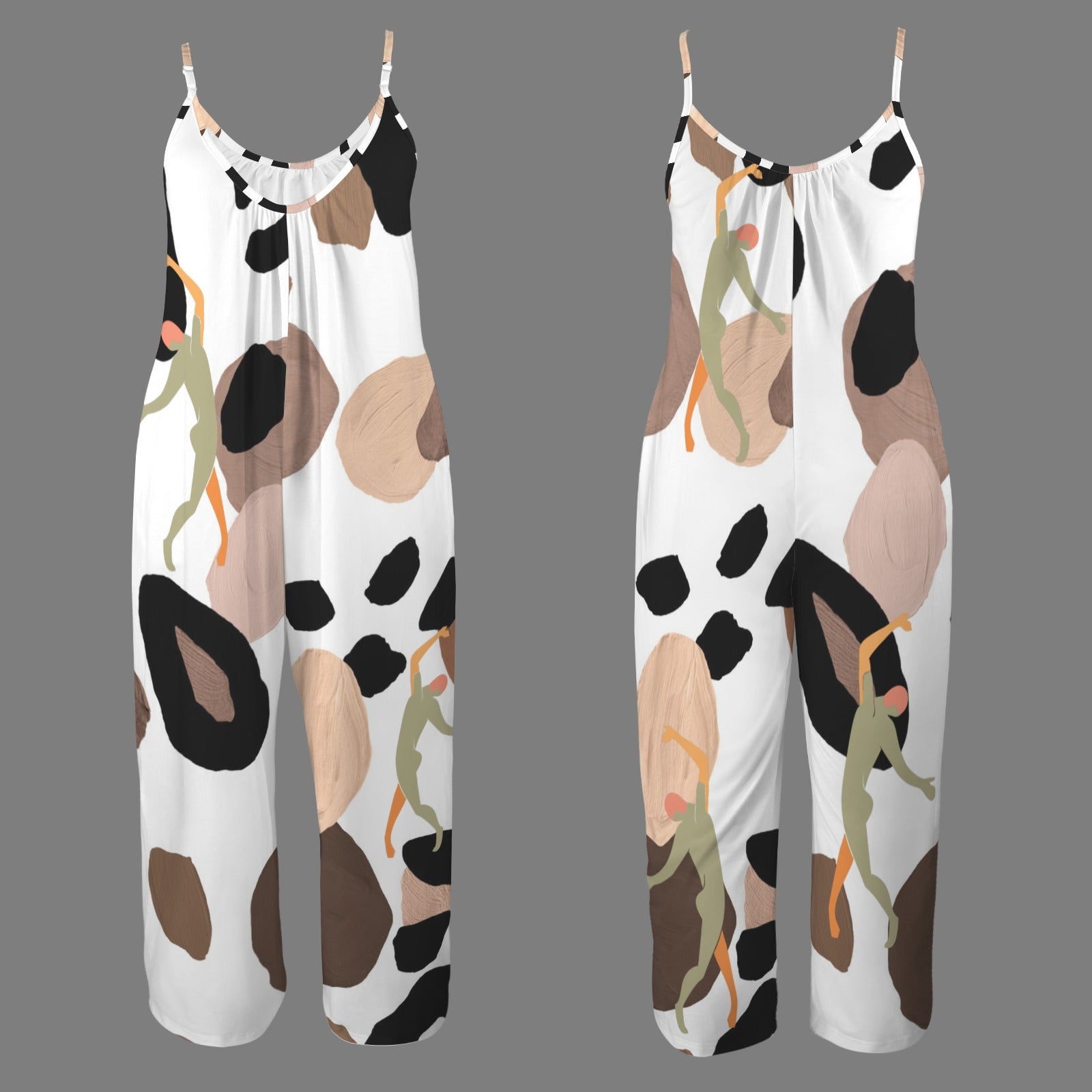 Mono de mujer personalizado, individualizado, con camisola plisada, bolsillo y pernera ancha