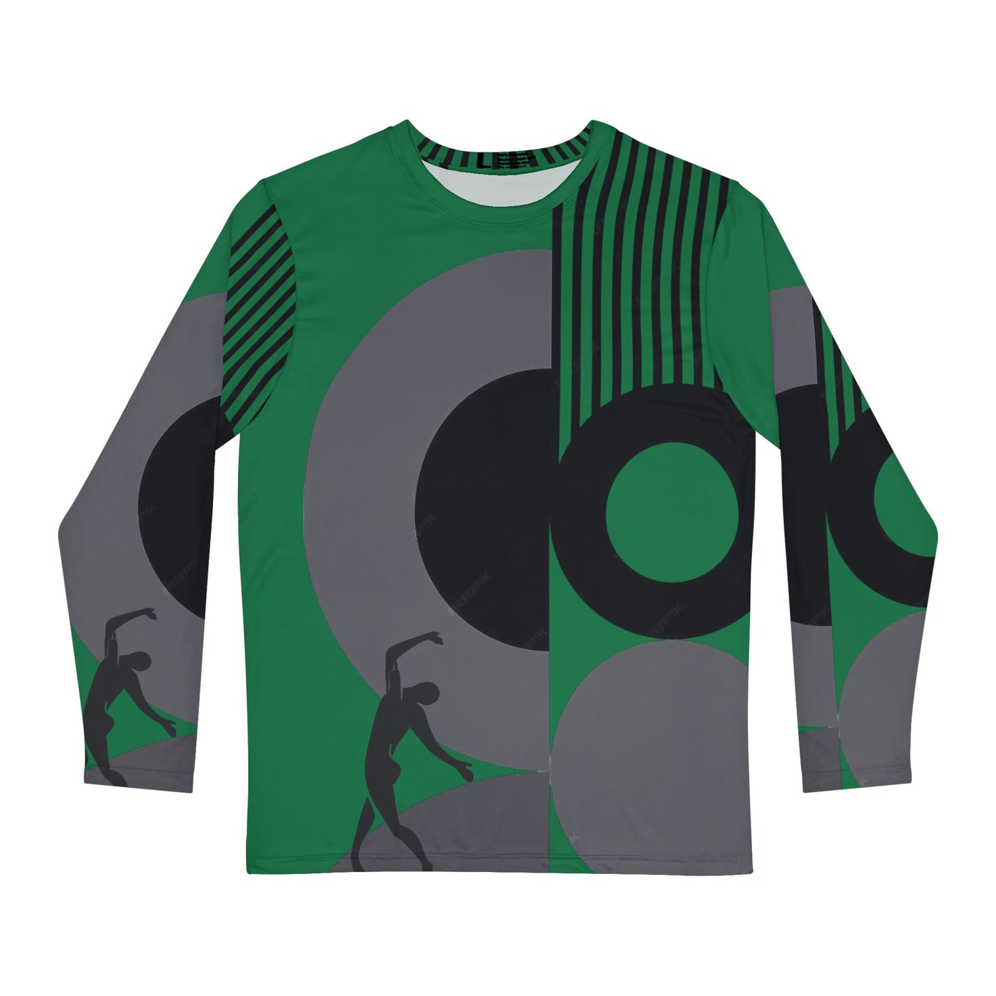 SOLSTICE BAUHAUS Long Sleeve Shirt dark green (AOP)