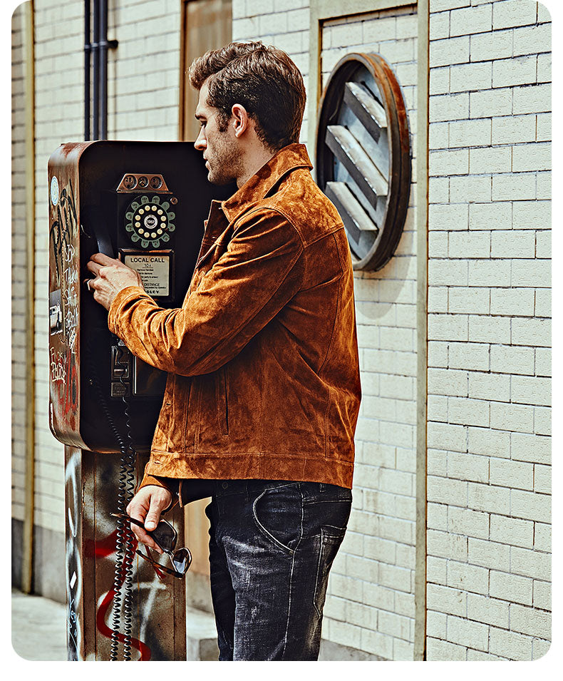 Infashion Leather Biker Jacket For Men