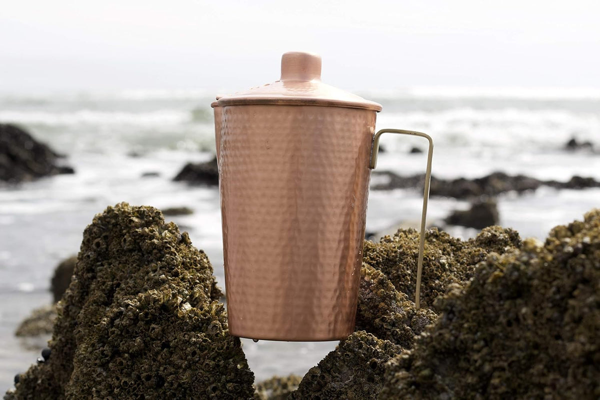 Kosdeg Pure Copper Pitcher With Lid, 44 Oz