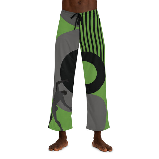 SOLSTICE Bauhaus Men's  Green Pajama Pants (AOP)
