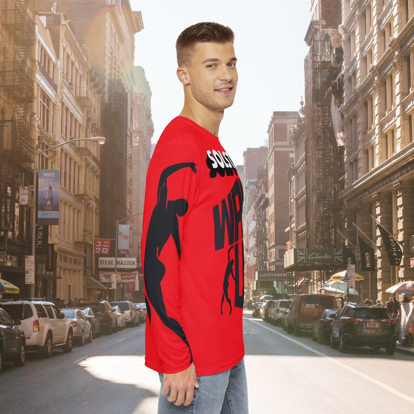 SOLSTICE Wake Up red Long Sleeve Shirt (AOP)