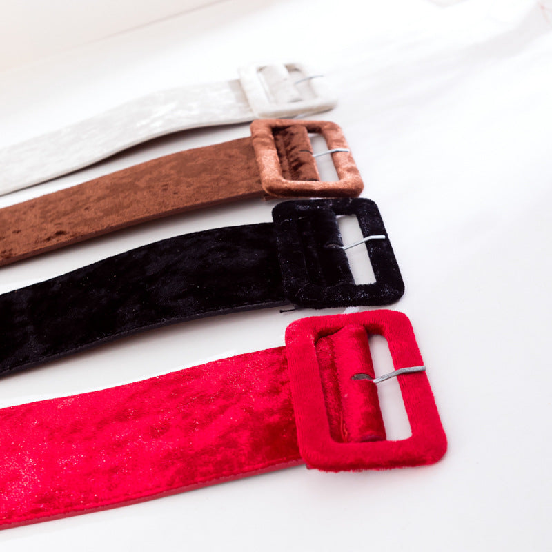 Autumn And Winter Timeless Golden Silk Velvet Belt Ladies