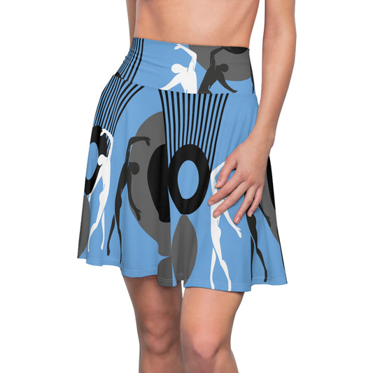 SOLSTICE Bauhaus Skater Pink Blue Skirt (AOP)